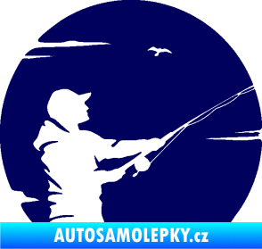Samolepka Rybář 022 pravá tmavě modrá