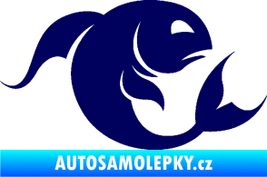 Samolepka Ryby 002 pravá tmavě modrá