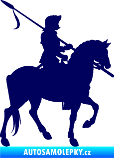 Samolepka Rytíř na koni pravá tmavě modrá