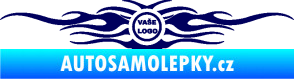 Samolepka Samolepka na zadní sklo plameny se znakem tmavě modrá