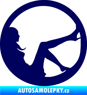 Samolepka Sexy lady 003 pravá v kruhu tmavě modrá