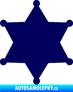 Samolepka Sheriff 002 hvězda tmavě modrá
