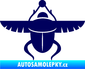 Samolepka Skarab - brouk vruboun 001 egyptský symbol tmavě modrá