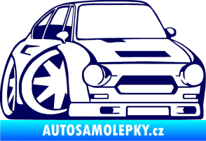 Samolepka Škoda 110r karikatura pravá tmavě modrá