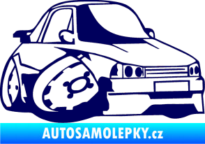 Samolepka Škoda 120 karikatura pravá tmavě modrá