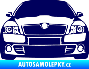 Samolepka Škoda Octavia 2 karikatura  tmavě modrá