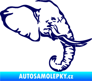 Samolepka Slon 030 pravá hlava tmavě modrá