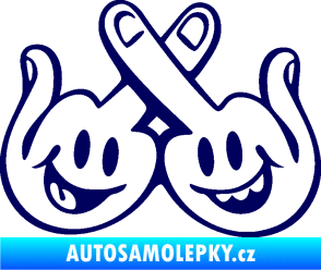 Samolepka Smajlíci f*ck levá tmavě modrá