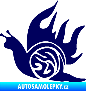 Samolepka Šnek s plameny levá tmavě modrá