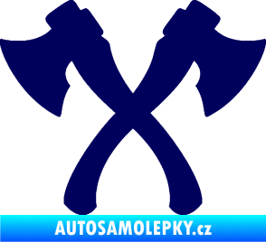 Samolepka Spojené sekery tmavě modrá