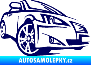 Samolepka Sportovní auto 001 pravá tmavě modrá