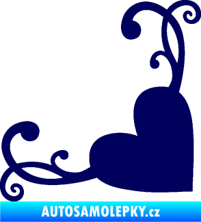 Samolepka Srdce dekor pravá tmavě modrá