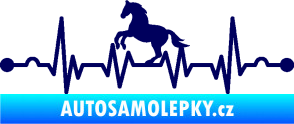 Samolepka Srdeční tep 010 levá  koník tmavě modrá