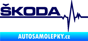 Samolepka Srdeční tep 034 levá Škoda tmavě modrá