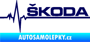 Samolepka Srdeční tep 034 pravá Škoda tmavě modrá
