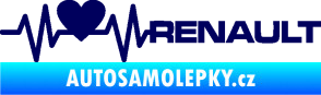 Samolepka Srdeční tep 041 pravá Renault tmavě modrá