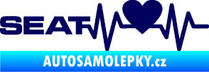 Samolepka Srdeční tep 060 levá Seat tmavě modrá