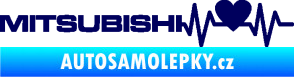 Samolepka Srdeční tep 082 levá Mitsubishi tmavě modrá