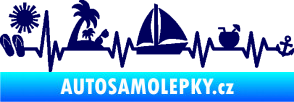 Samolepka Srdeční tep 094 pravá dovolená u moře tmavě modrá