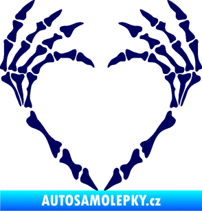 Samolepka Srdíčko z kostí tmavě modrá