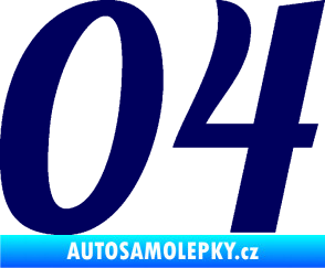 Samolepka Startovní číslo 04 typ 3 tmavě modrá