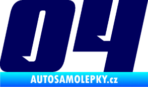 Samolepka Startovní číslo 04 typ 6 tmavě modrá