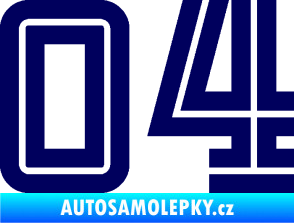Samolepka Startovní číslo 04 typ 7 tmavě modrá