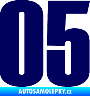 Samolepka Startovní číslo 05 typ 2 tmavě modrá