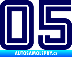 Samolepka Startovní číslo 05 typ 7 tmavě modrá