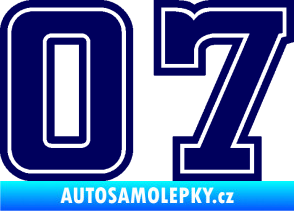 Samolepka Startovní číslo 07 typ 5 tmavě modrá