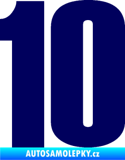 Samolepka Startovní číslo 10 typ 2    tmavě modrá