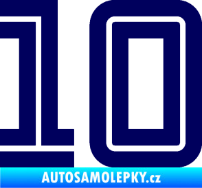 Samolepka Startovní číslo 10 typ 7 tmavě modrá