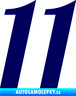 Samolepka Startovní číslo 11 typ 3   tmavě modrá