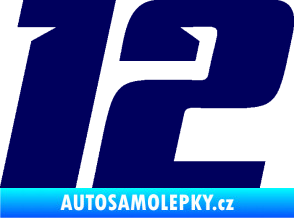 Samolepka Startovní číslo 12 typ 6 tmavě modrá