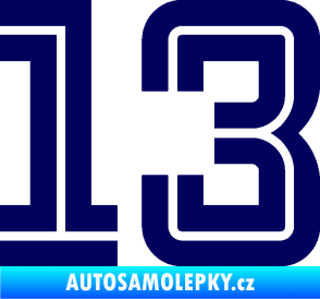 Samolepka Startovní číslo 13 typ 7 tmavě modrá