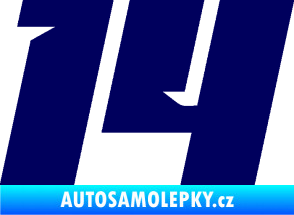 Samolepka Startovní číslo 14 typ 6 tmavě modrá