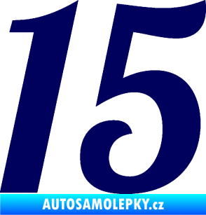 Samolepka Startovní číslo 15 typ 3      tmavě modrá