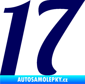 Samolepka Startovní číslo 17 typ 3        tmavě modrá