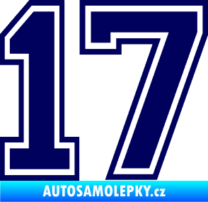 Samolepka Startovní číslo 17 typ 4 tmavě modrá
