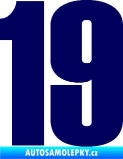 Samolepka Startovní číslo 19 typ 2      tmavě modrá