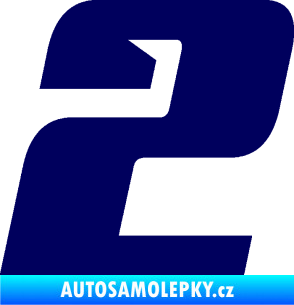 Samolepka Startovní číslo 2 typ 6 tmavě modrá