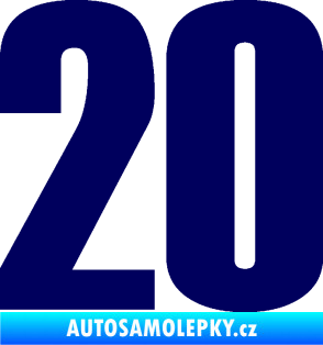 Samolepka Startovní číslo 20 typ 2       tmavě modrá