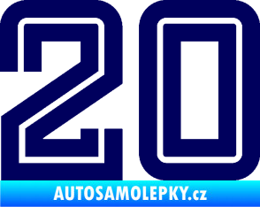 Samolepka Startovní číslo 20 typ 7 tmavě modrá