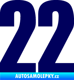 Samolepka Startovní číslo 22 typ 2         tmavě modrá