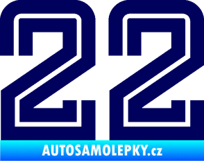 Samolepka Startovní číslo 22 typ 7 tmavě modrá