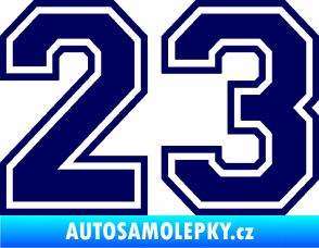 Samolepka Startovní číslo 23 typ 4 tmavě modrá