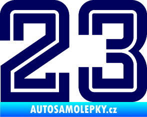 Samolepka Startovní číslo 23 typ 7 tmavě modrá