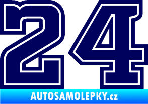 Samolepka Startovní číslo 24 typ 5 tmavě modrá