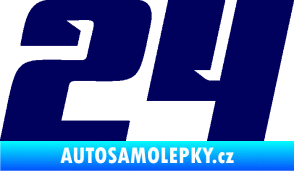 Samolepka Startovní číslo 24 typ 6 tmavě modrá