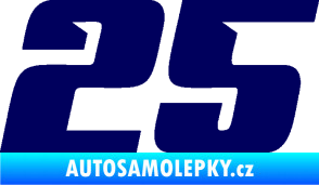 Samolepka Startovní číslo 25 typ 6 tmavě modrá